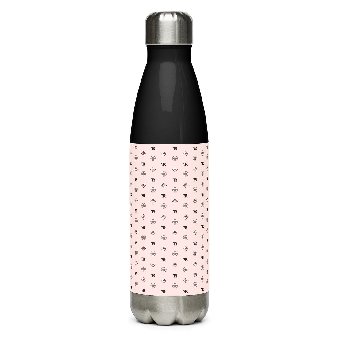 RF Stainless steel water bottle „CROWNS & BIRDS“ Misty Rose