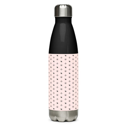 RF Stainless steel water bottle „CROWNS & BIRDS“ Misty Rose