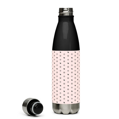 RF Stainless steel water bottle „CROWNS & BIRDS“ Misty Rose