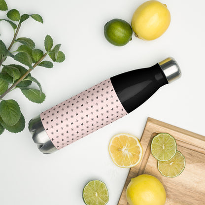 RF Stainless steel water bottle „CROWNS & BIRDS“ Misty Rose