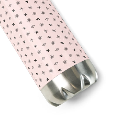 RF Stainless steel water bottle „CROWNS & BIRDS“ Misty Rose