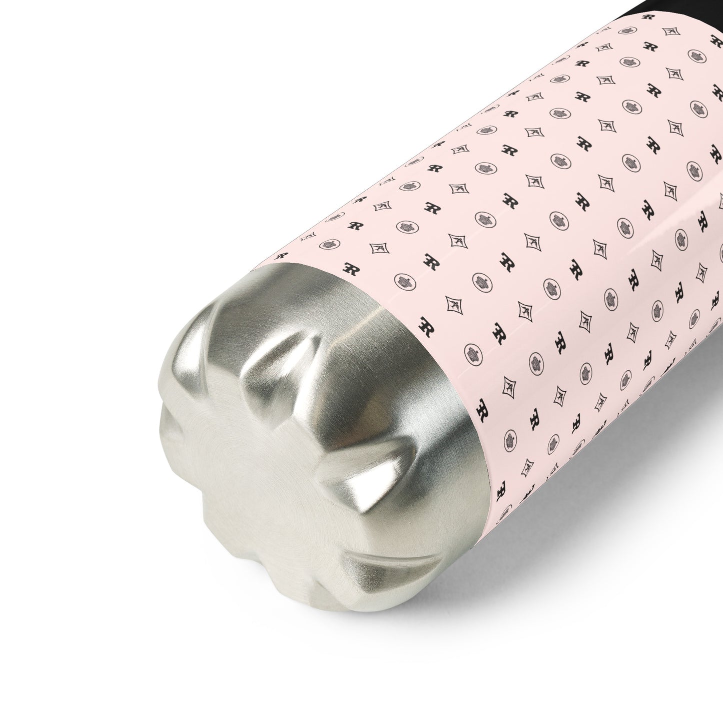 RF Stainless steel water bottle „CROWNS & BIRDS“ Misty Rose