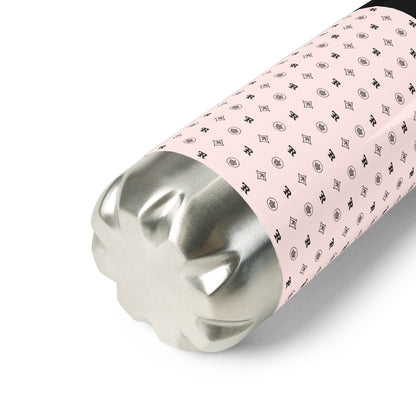 RF Stainless steel water bottle „CROWNS & BIRDS“ Misty Rose