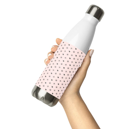 RF Stainless steel water bottle „CROWNS & BIRDS“ Misty Rose