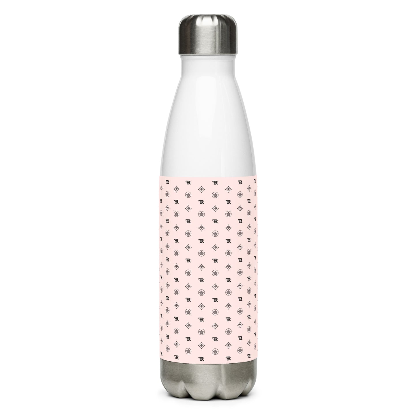 RF Stainless steel water bottle „CROWNS & BIRDS“ Misty Rose