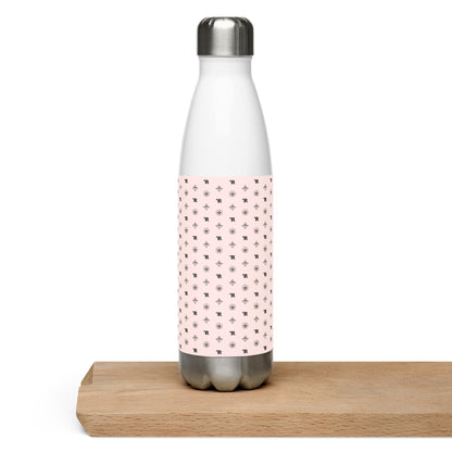 RF Stainless steel water bottle „CROWNS & BIRDS“ Misty Rose