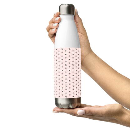RF Stainless steel water bottle „CROWNS & BIRDS“ Misty Rose