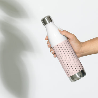 RF Stainless steel water bottle „CROWNS & BIRDS“ Misty Rose