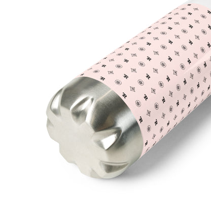 RF Stainless steel water bottle „CROWNS & BIRDS“ Misty Rose